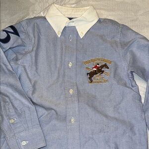 Polo by Ralph Lauren Blue Oxford Button-Down Shirt with Embroidered Polo Logo
